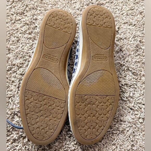 Coach Rainy Navy Blue & Grey Boat Shoes - Picture 4 of 5